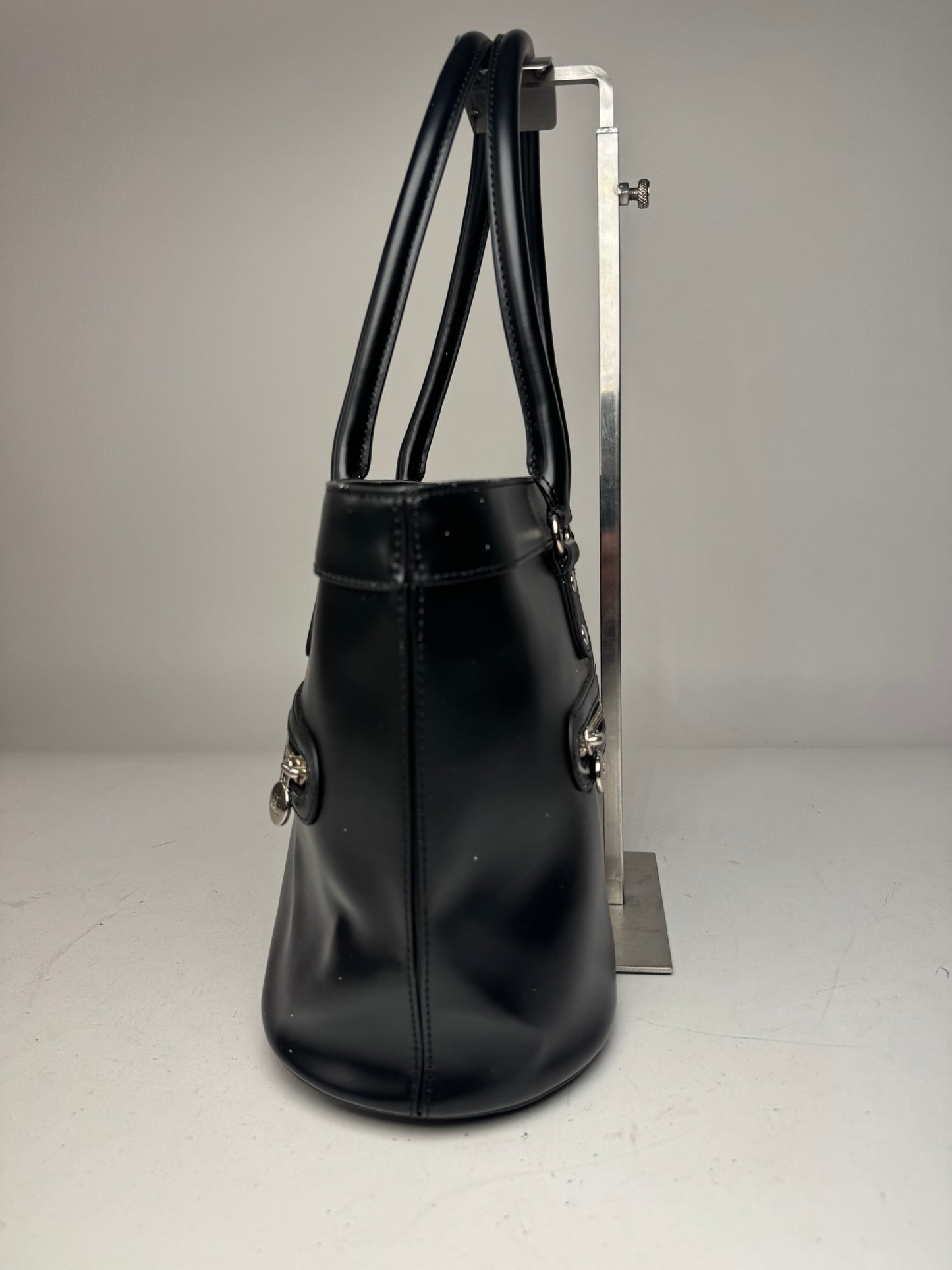 Vintage Courreges Leather Bag Black