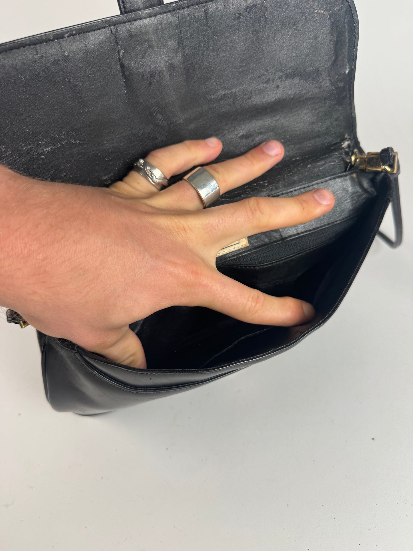Vintage Givenchy 4G Patent leather bag black