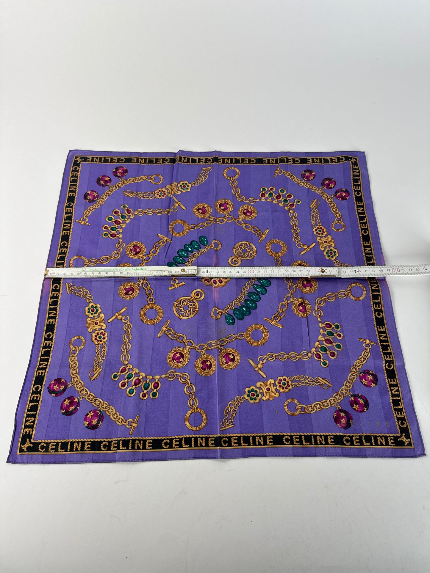 Vintage Celine Paris Scarf Purple Gold