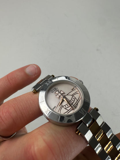 Vintage Vivienne Westwood Bi-Colour Bracelet Watch Silver Gold