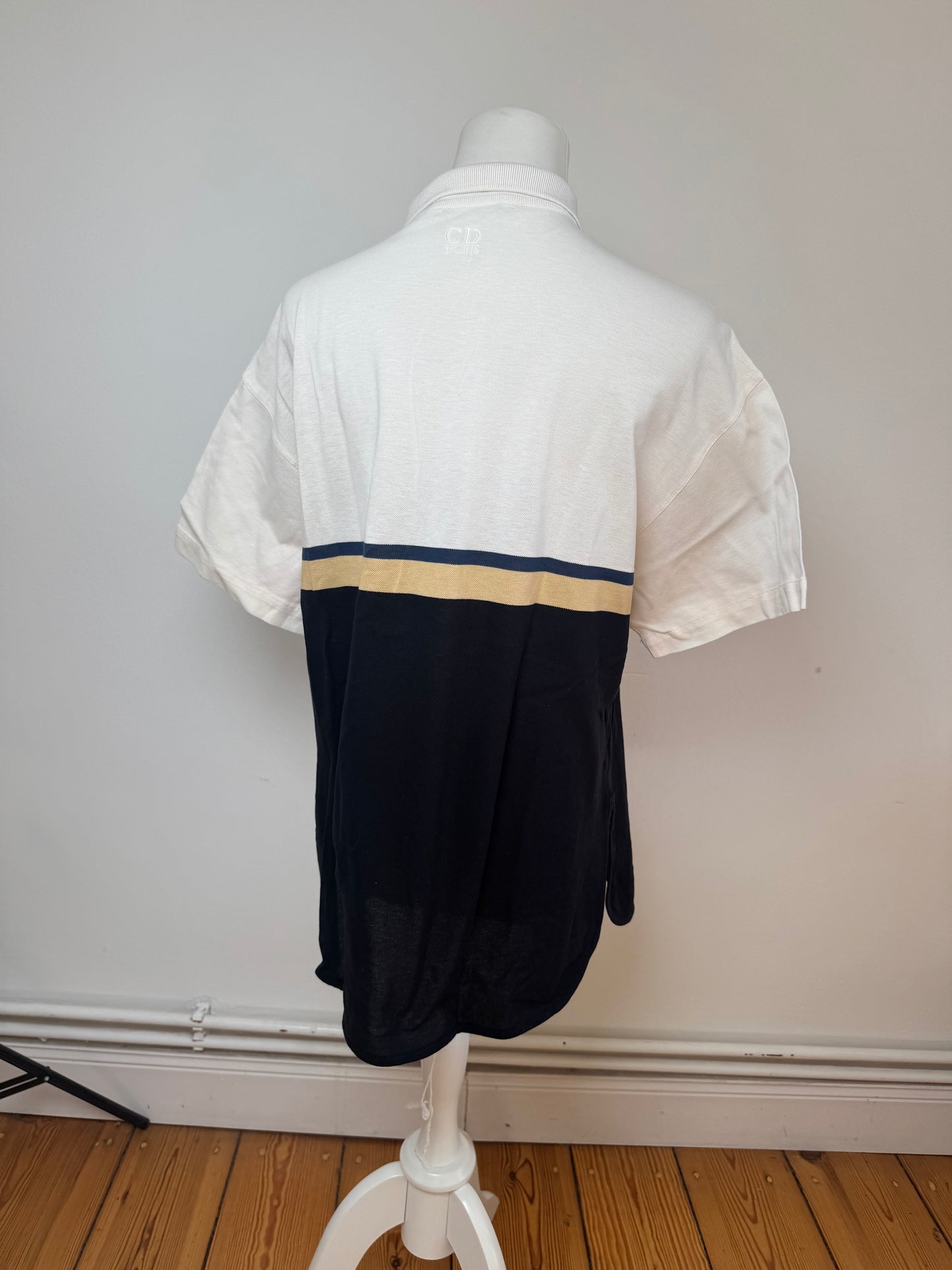 Vintage Dior Mens Polo Shirt L Black white