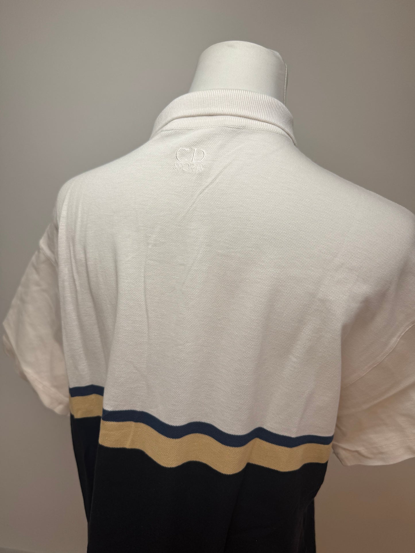 Vintage Dior Mens Polo Shirt L Black white