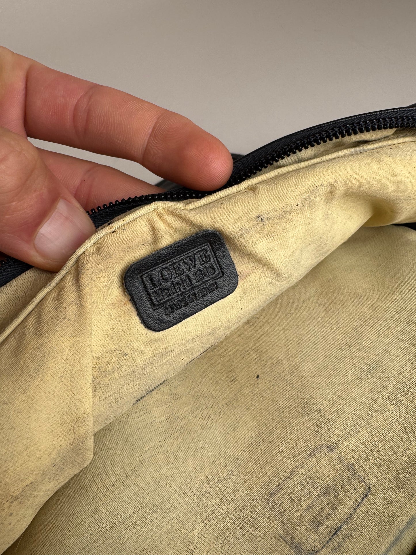 Vintage Loewe Madrid Anagram Leather Clutch Black