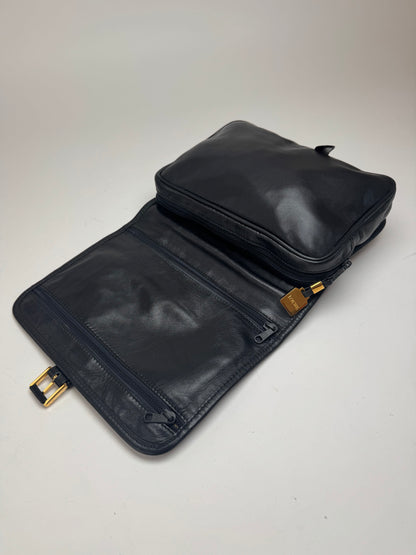 Vintage Loewe Madrid Anagram Leather Clutch Black