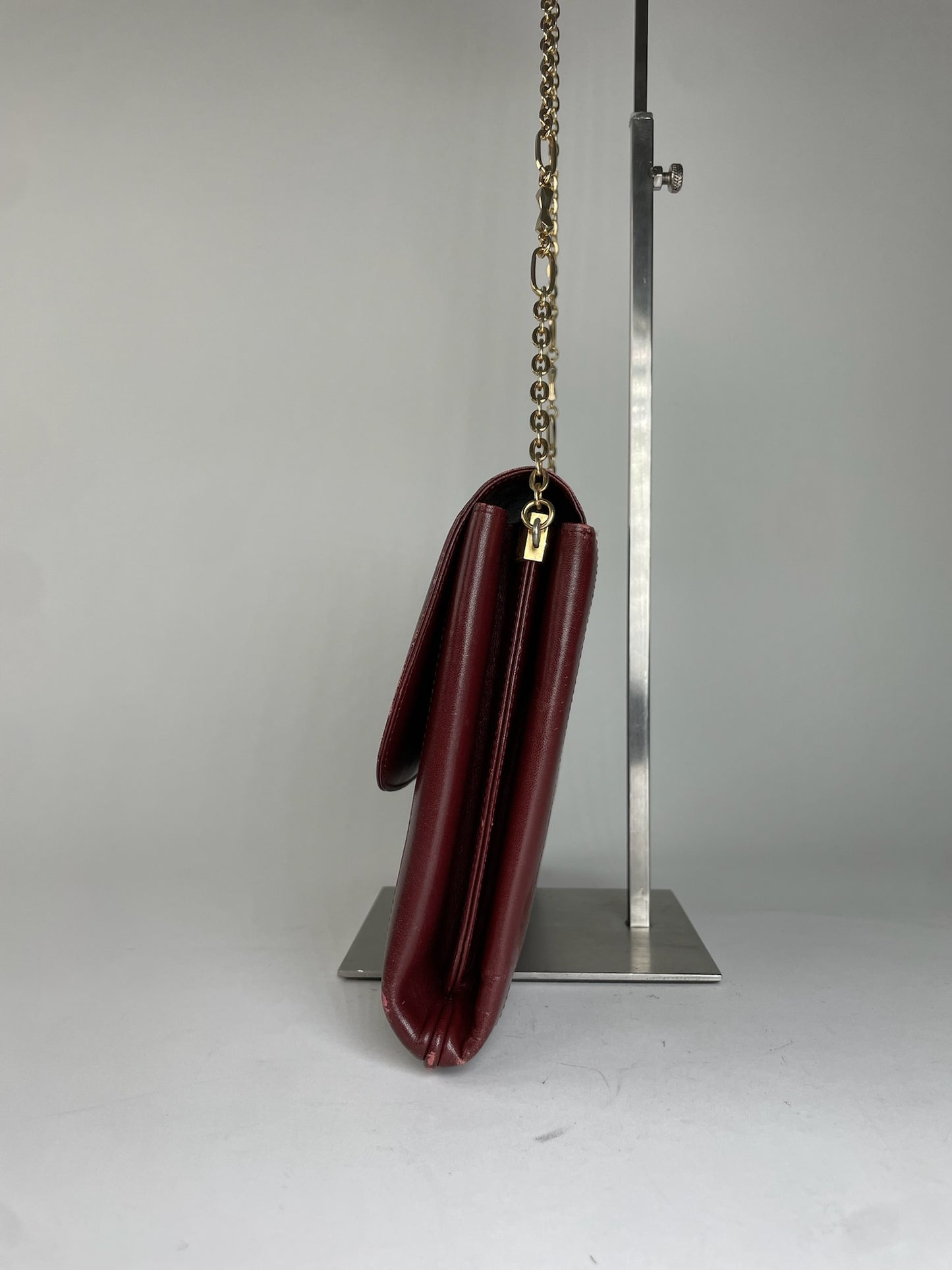 Vintage Cartier Leather Clutch Bag Burgundy