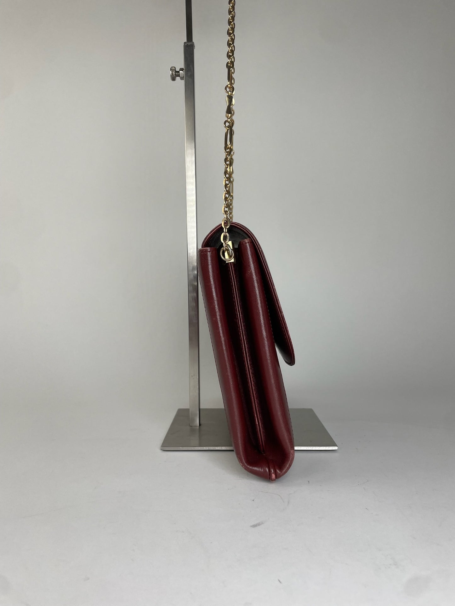 Vintage Cartier Leather Clutch Bag Burgundy