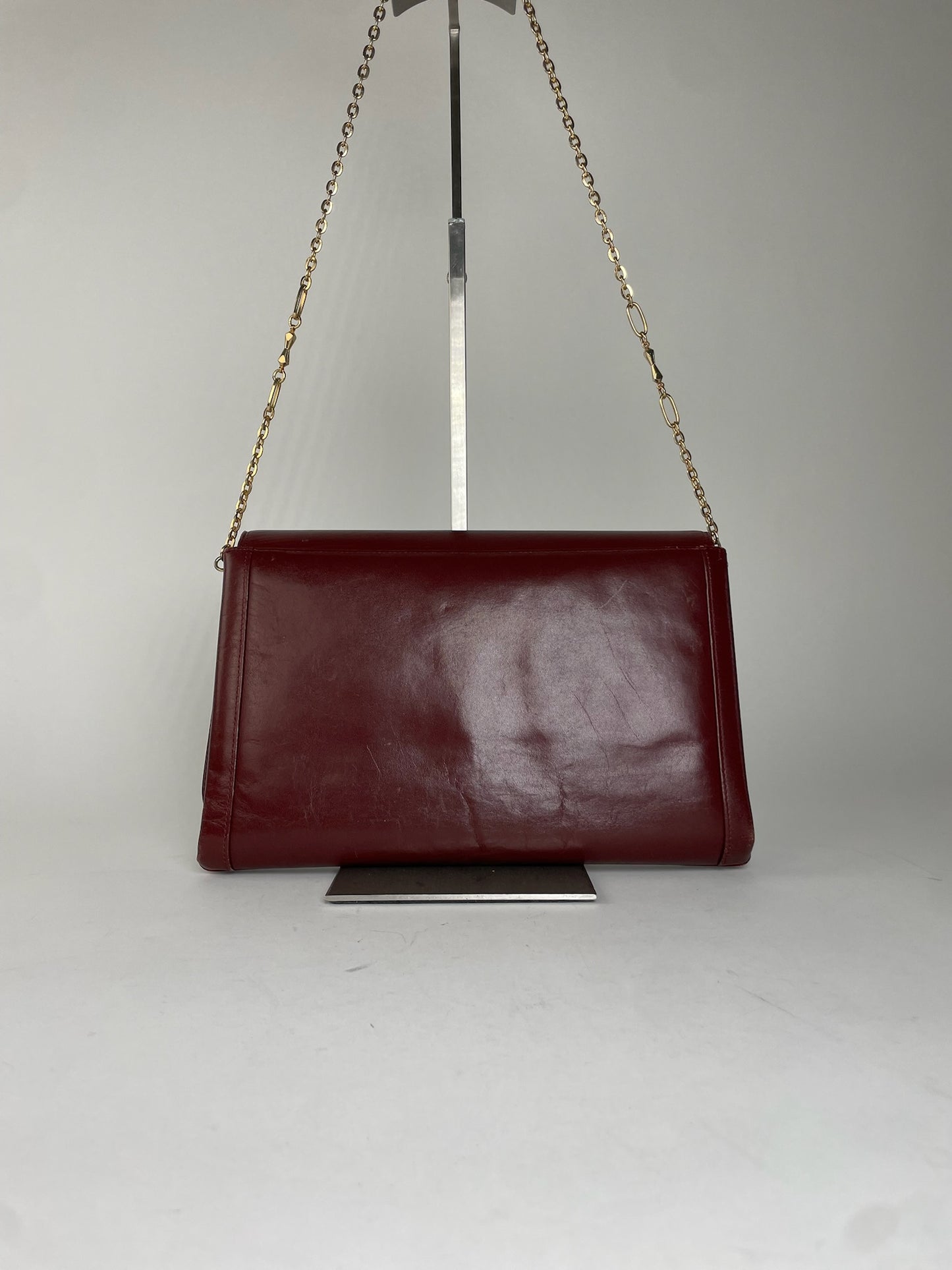 Vintage Cartier Leather Clutch Bag Burgundy