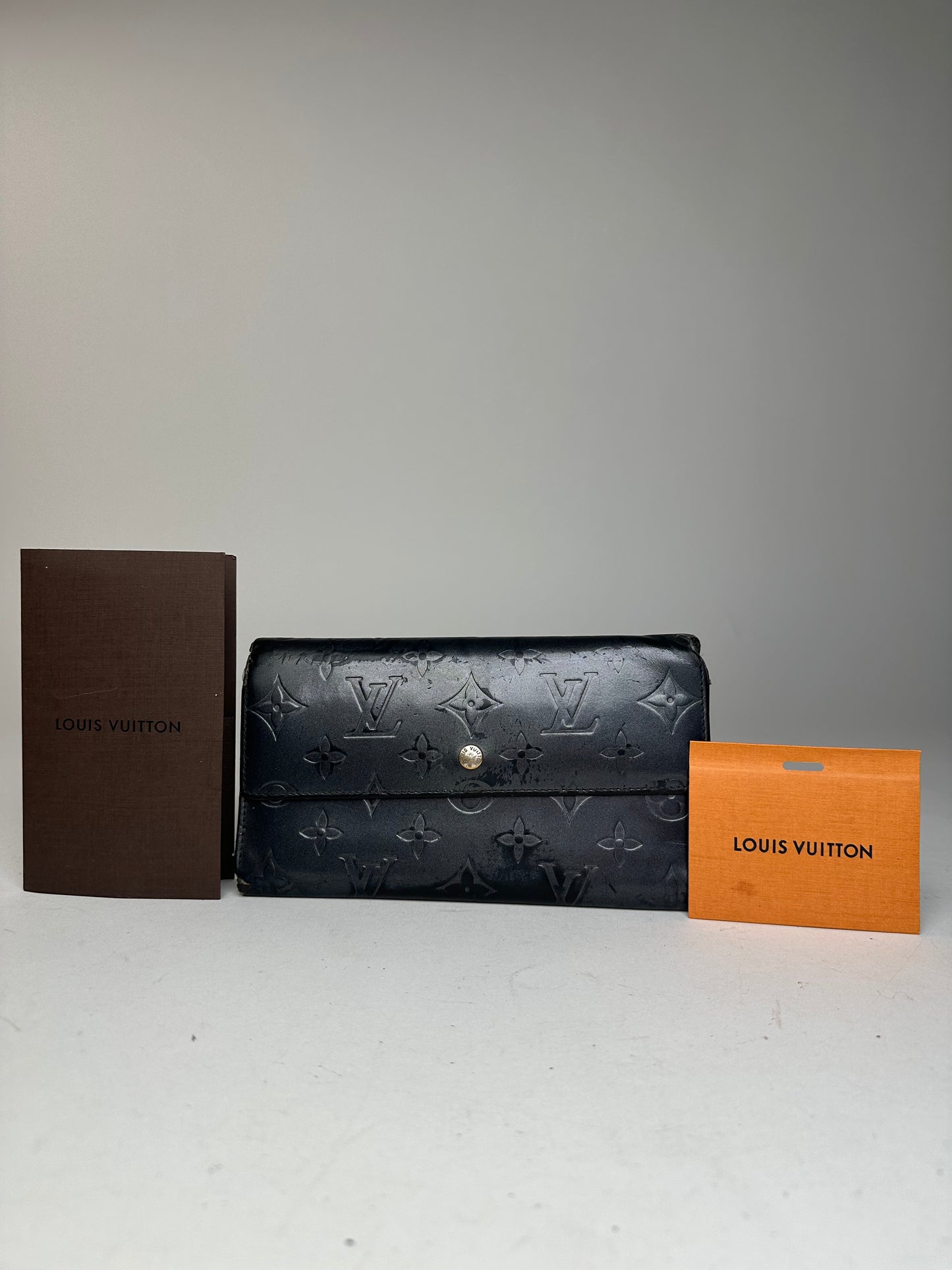 Vintage Louis Vuitton Vernis Leather Long Wallet Black