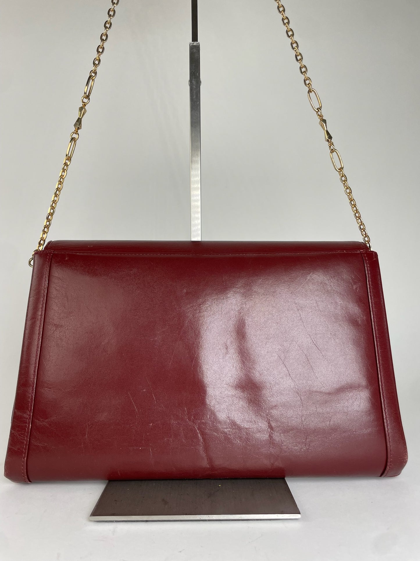 Vintage Cartier Leather Clutch Bag Burgundy