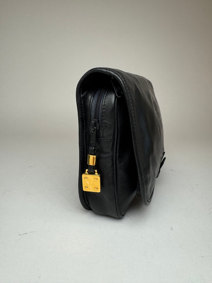 Vintage Loewe Madrid Anagram Leather Clutch Black