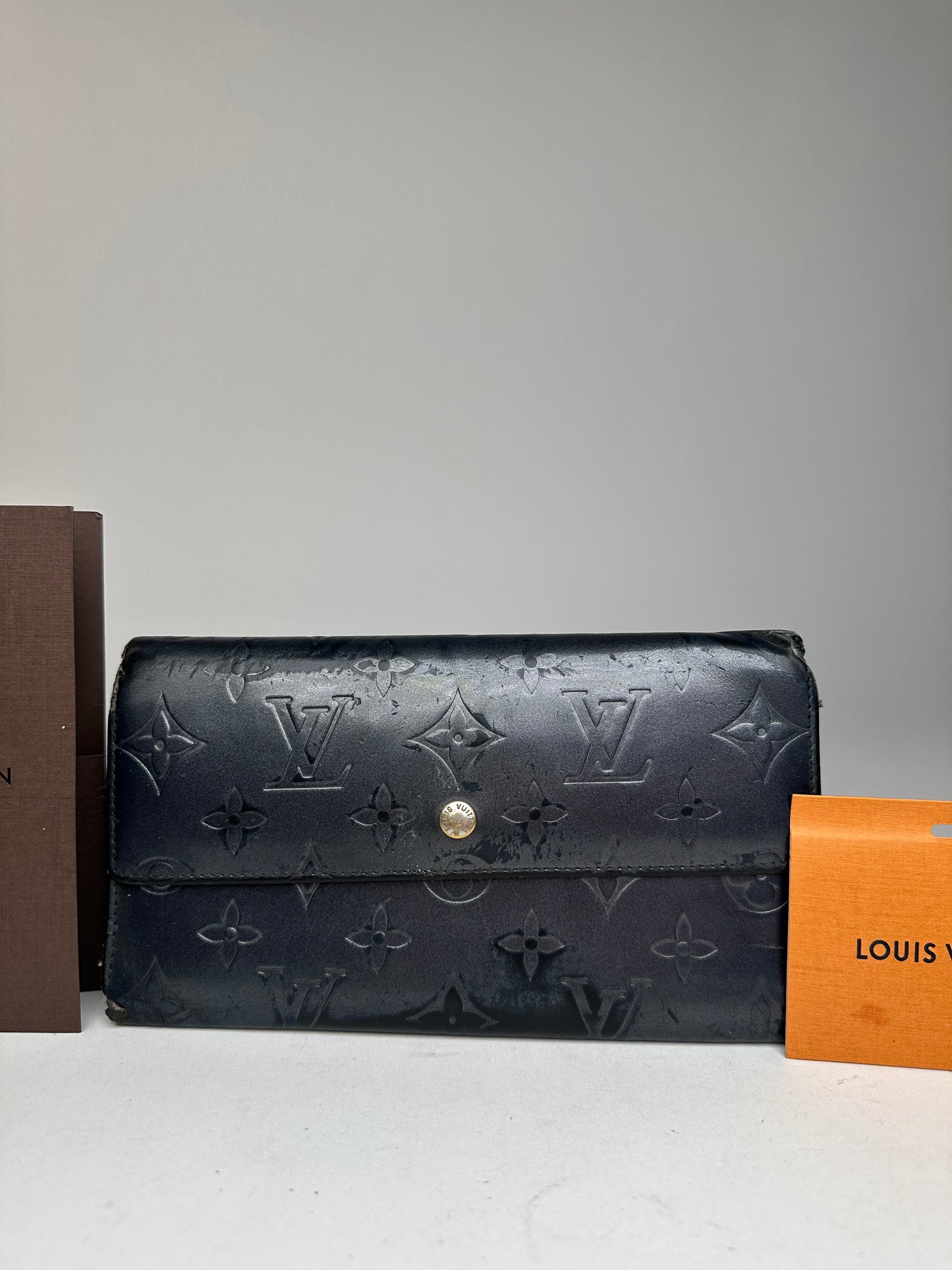 Vintage Louis Vuitton Vernis Leather Long Wallet Black