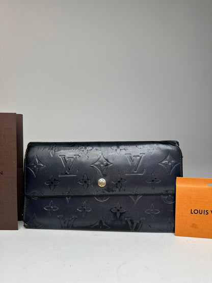 Vintage Louis Vuitton Vernis Leather Long Wallet Black