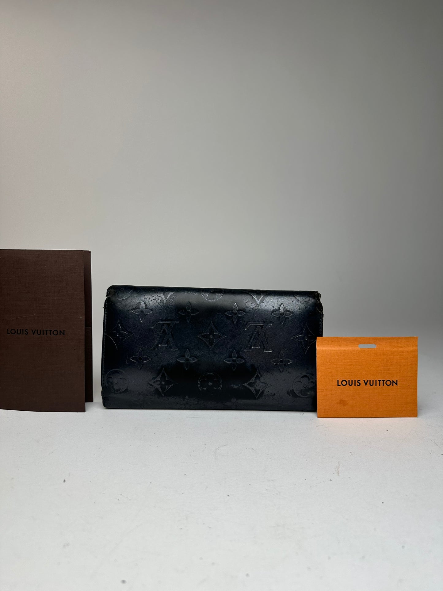 Vintage Louis Vuitton Vernis Leather Long Wallet Black