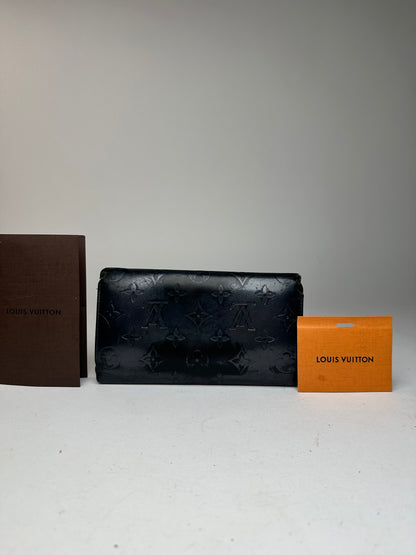 Vintage Louis Vuitton Vernis Leather Long Wallet Black