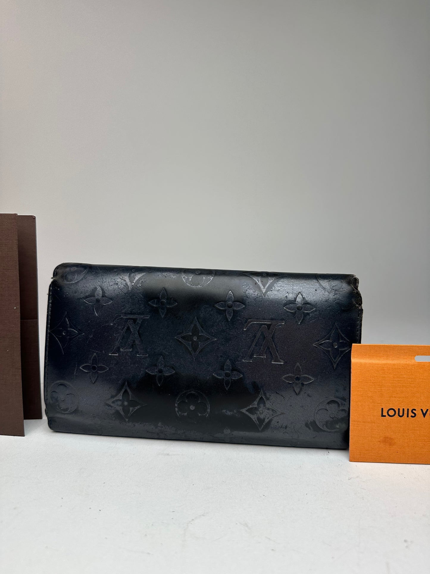Vintage Louis Vuitton Vernis Leather Long Wallet Black