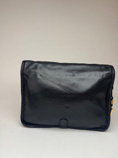 Vintage Loewe Madrid Anagram Leather Clutch Black