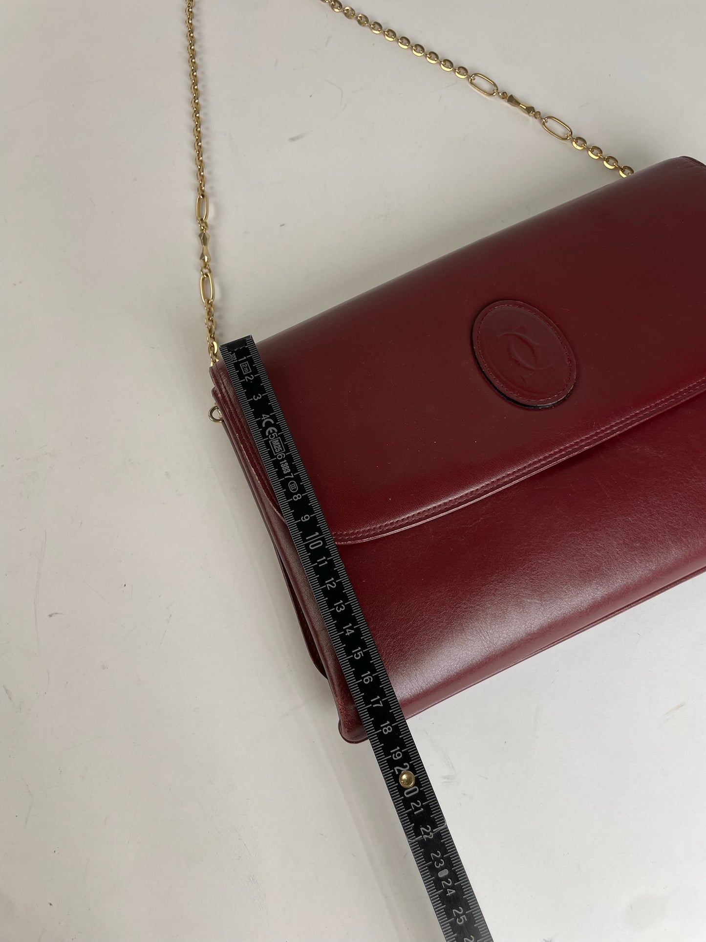Vintage Cartier Leather Clutch Bag Burgundy