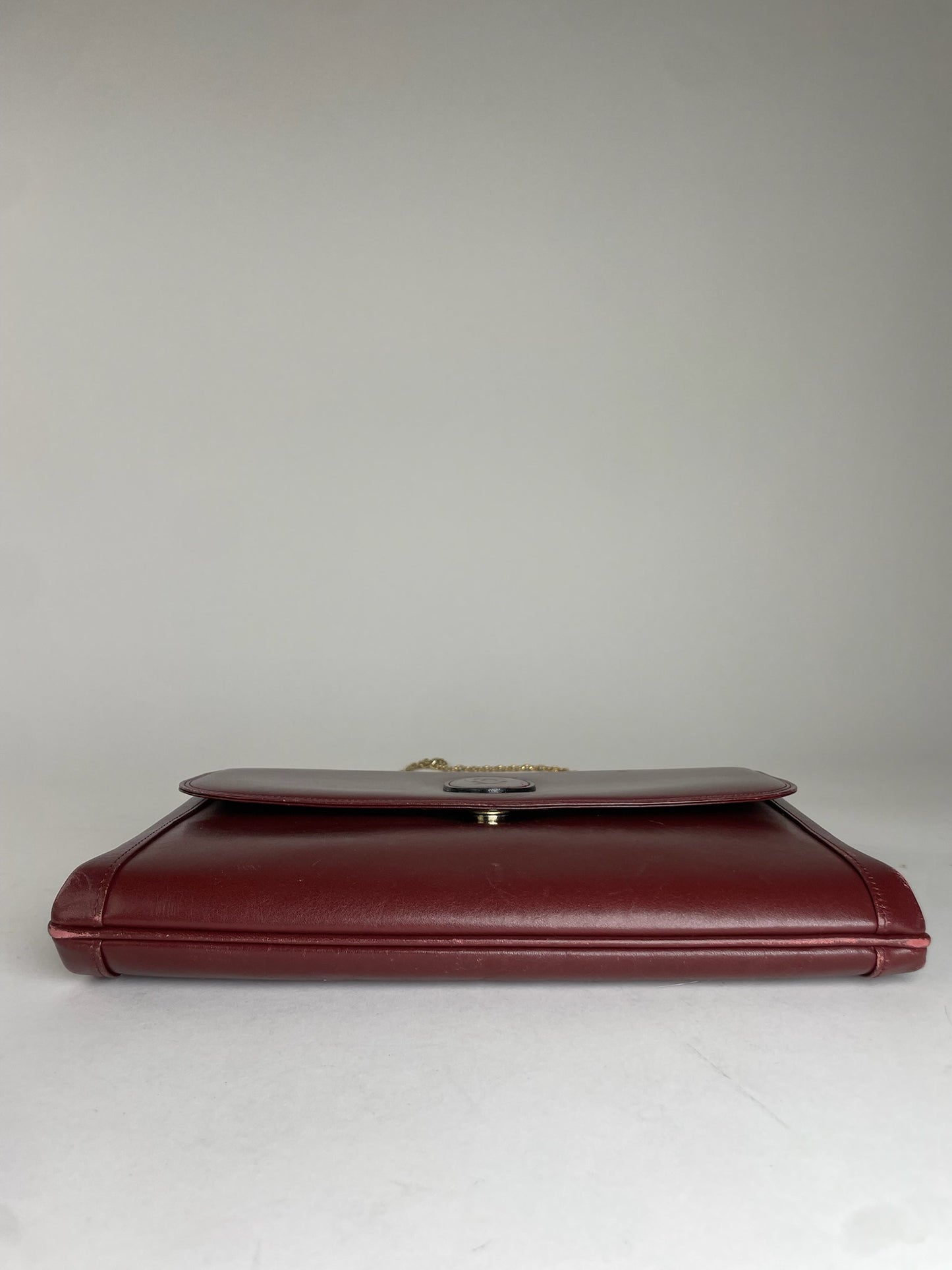 Vintage Cartier Leather Clutch Bag Burgundy