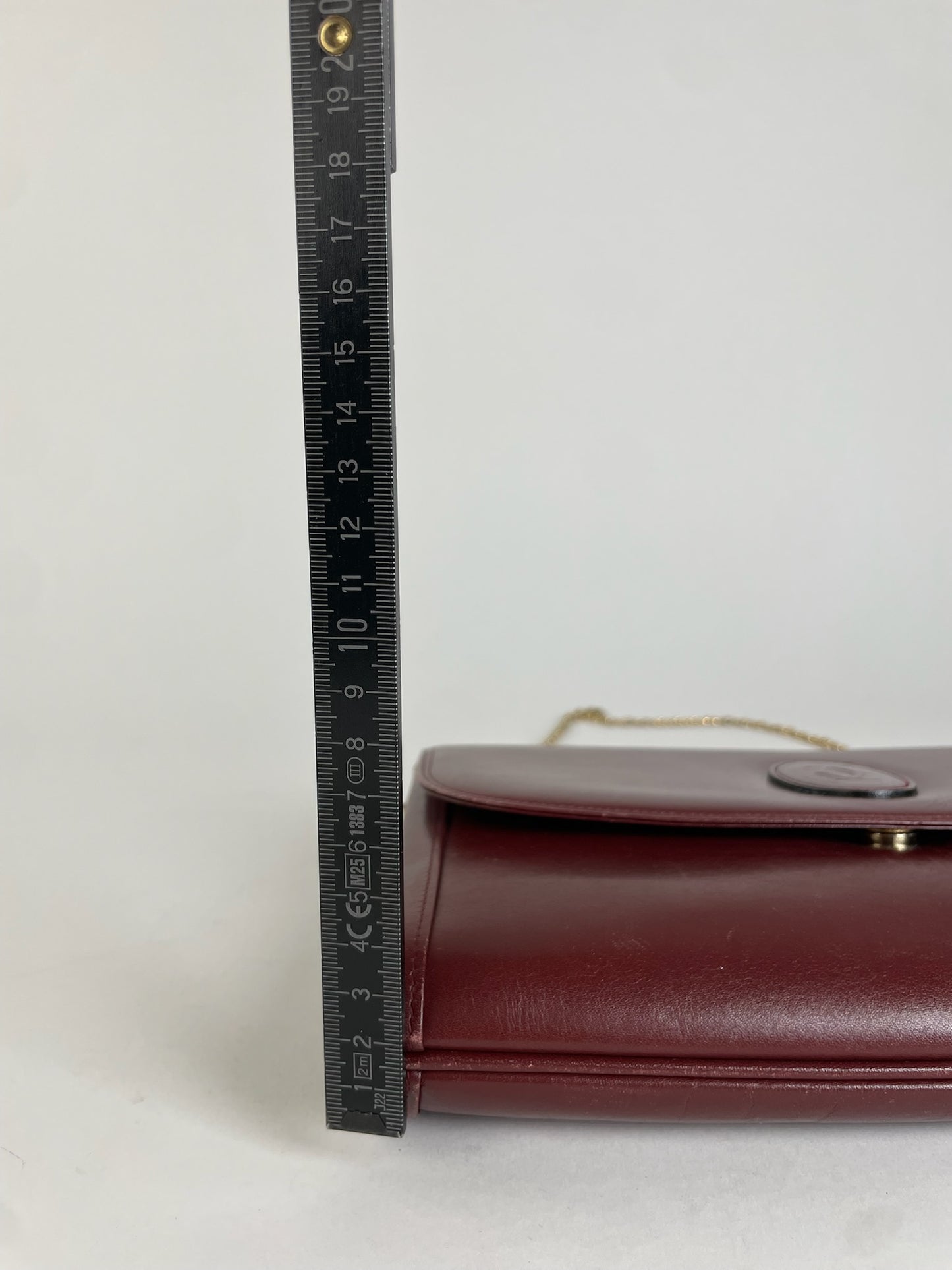 Vintage Cartier Leather Clutch Bag Burgundy