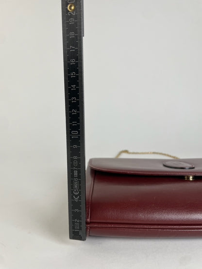Vintage Cartier Leather Clutch Bag Burgundy