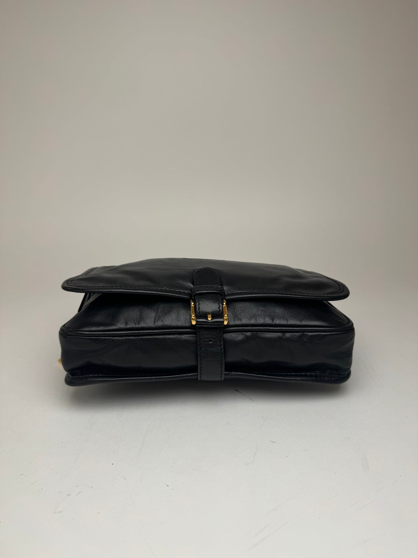 Vintage Loewe Madrid Anagram Leather Clutch Black