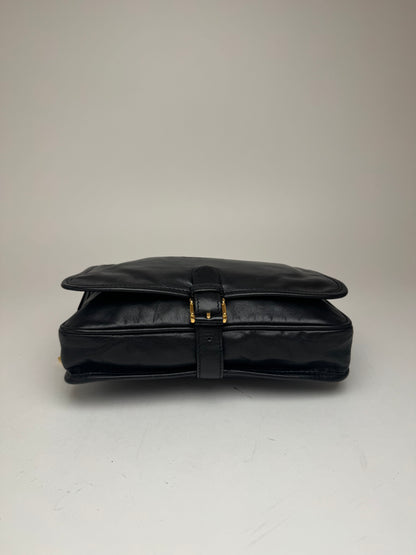 Vintage Loewe Madrid Anagram Leather Clutch Black