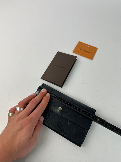 Vintage Louis Vuitton Vernis Leather Long Wallet Black