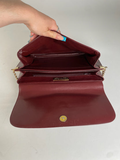Vintage Cartier Leather Clutch Bag Burgundy