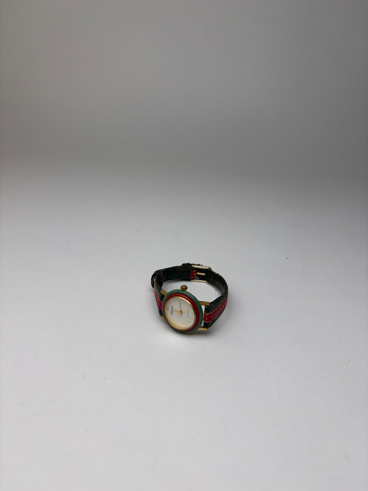 Vintage Gucci Quartz Watch Green-Red Stripe Late 1980s