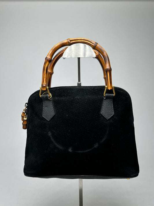 Vintage Gucci Suede Leather bag black