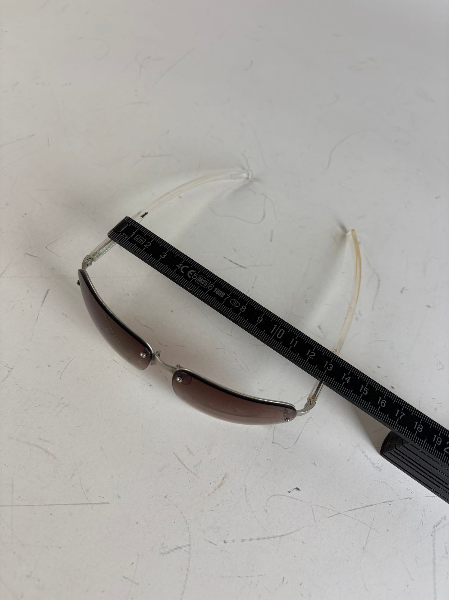 Vintage Prada Metal Frame Sunglasses Brown Gradient Silver