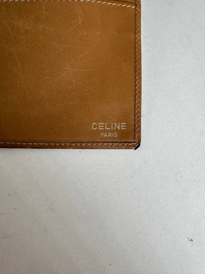 Vintage Celine Paris Macadam Triomphe Monogram Coated Canvas Long Wallet Brown