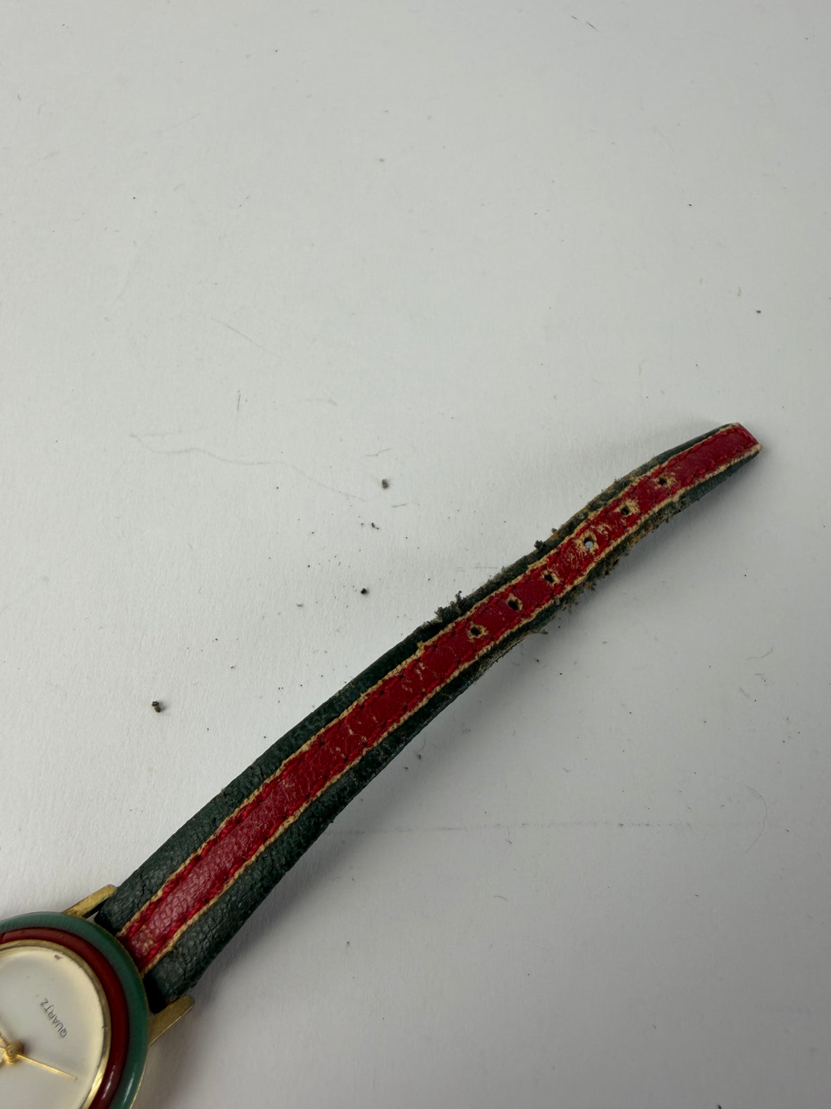 Vintage Gucci Quartz Watch Green-Red Stripe Late 1980s