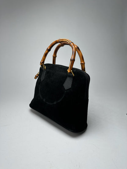Vintage Gucci Suede Leather bag black