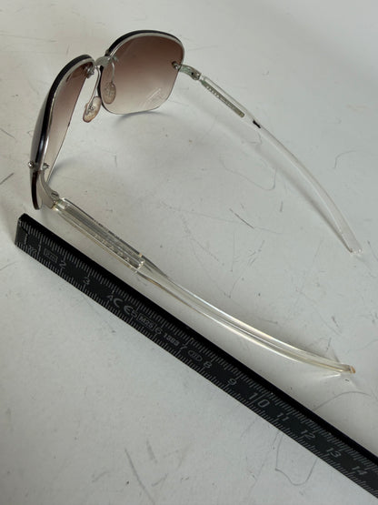 Vintage Prada Metal Frame Sunglasses Brown Gradient Silver