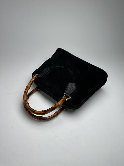 Vintage Gucci Suede Leather bag black