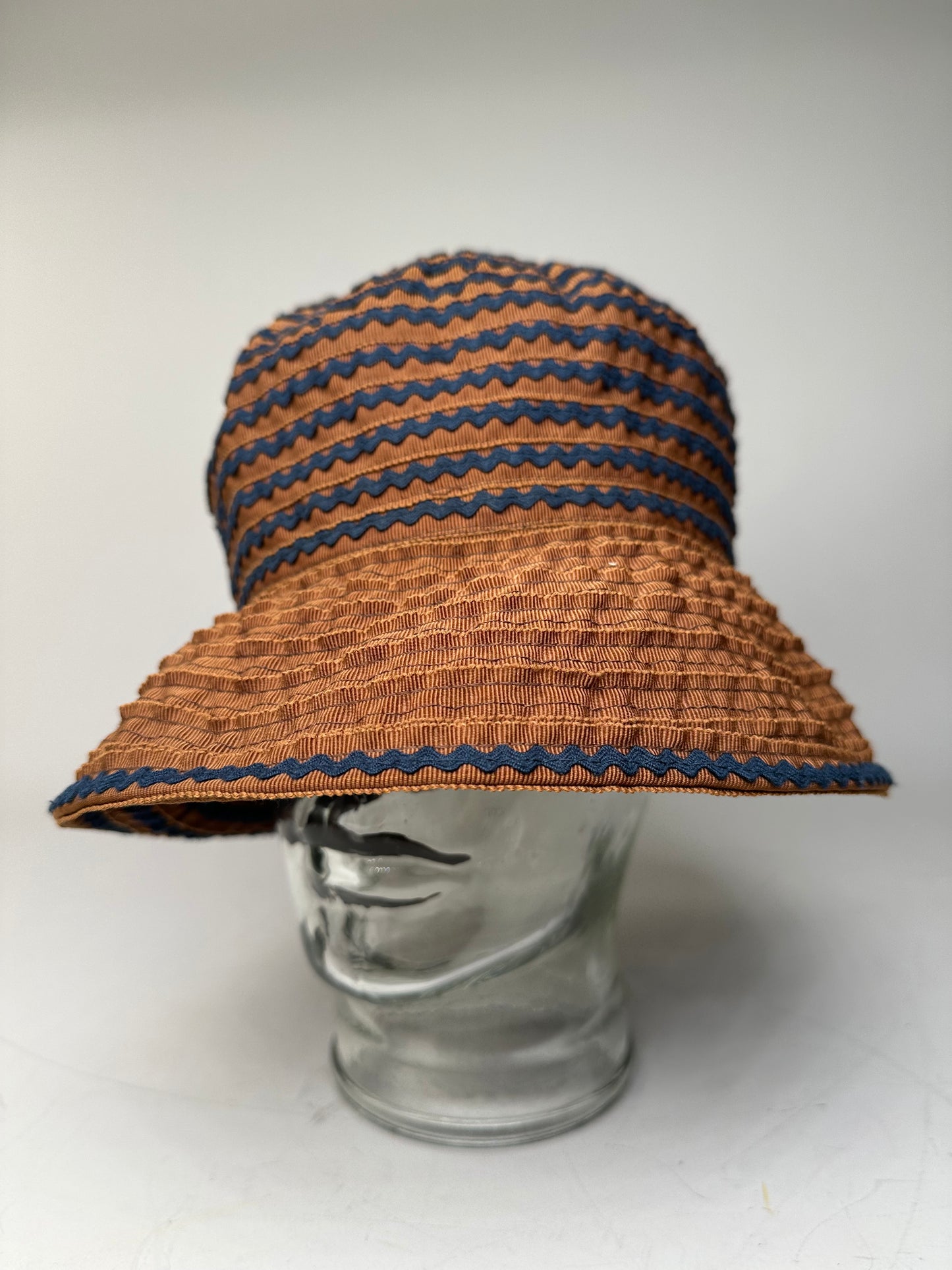 Vintage Givenchy Woven Bucket Hat Rust Navy