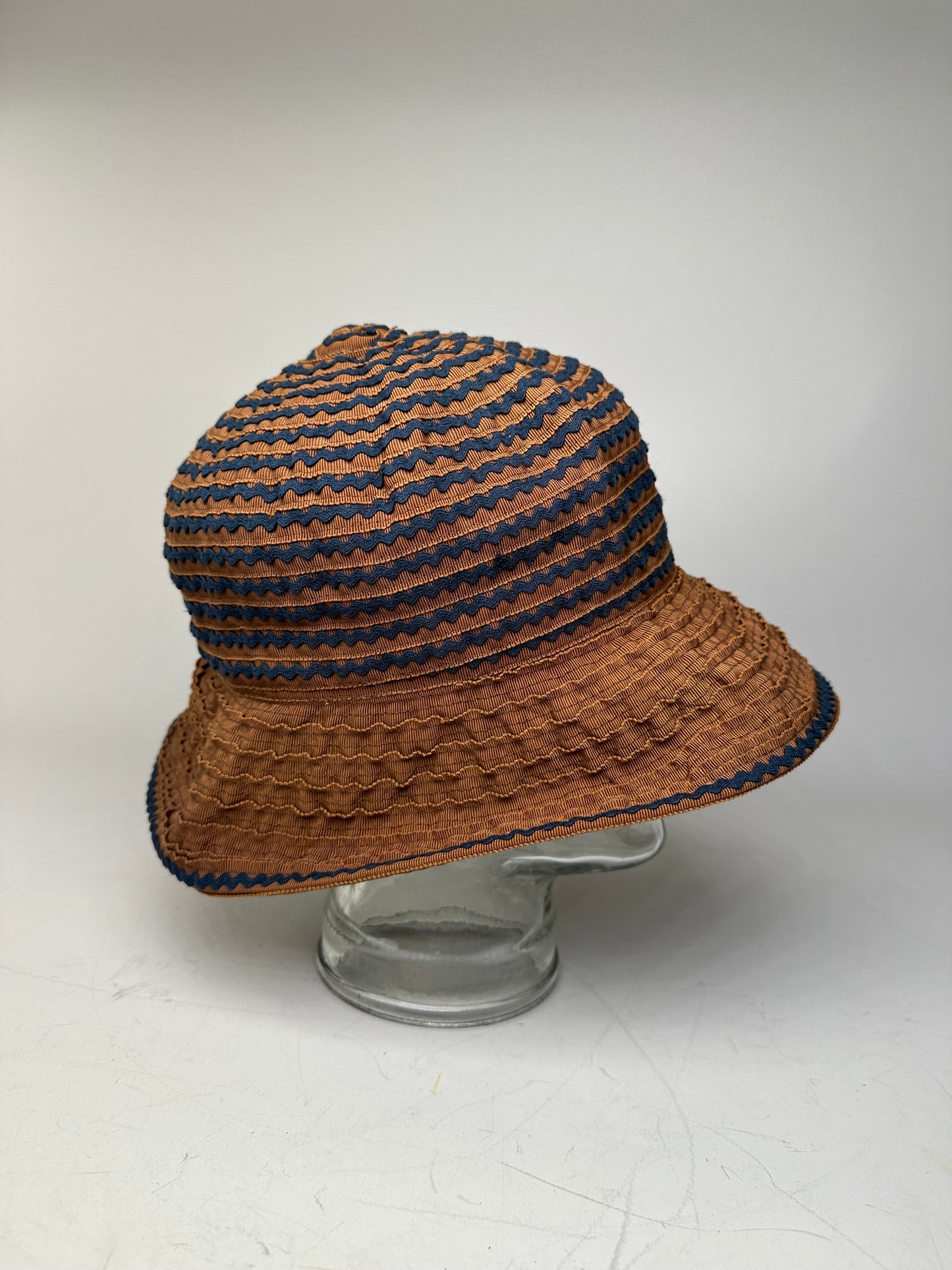 Vintage Givenchy Woven Bucket Hat Rust Navy