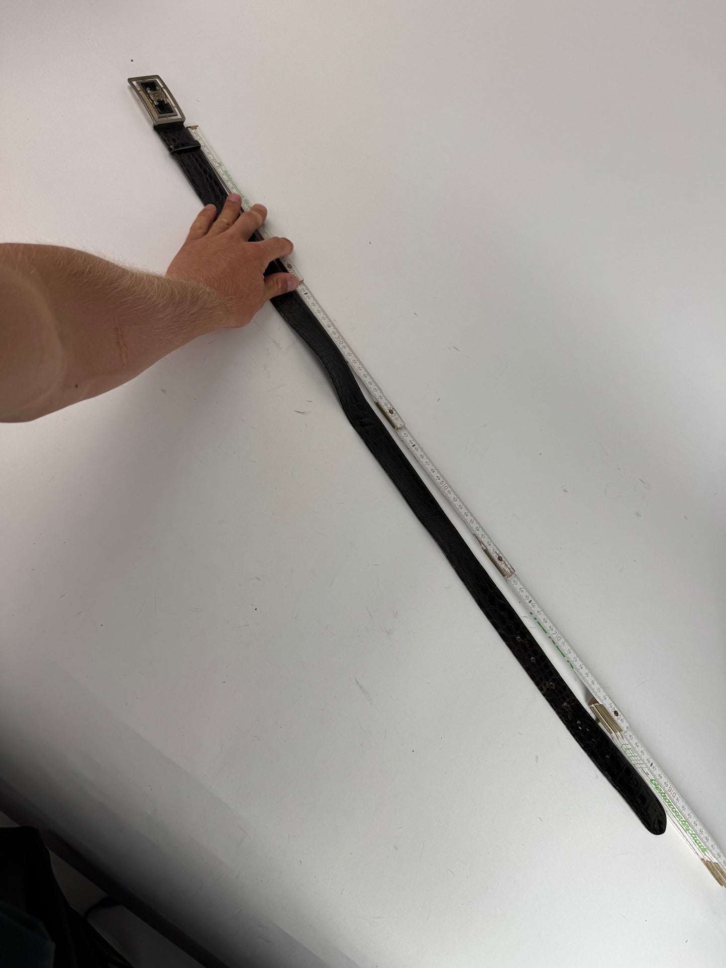 Vintage Celine Paris Crocodile Leather belt brown