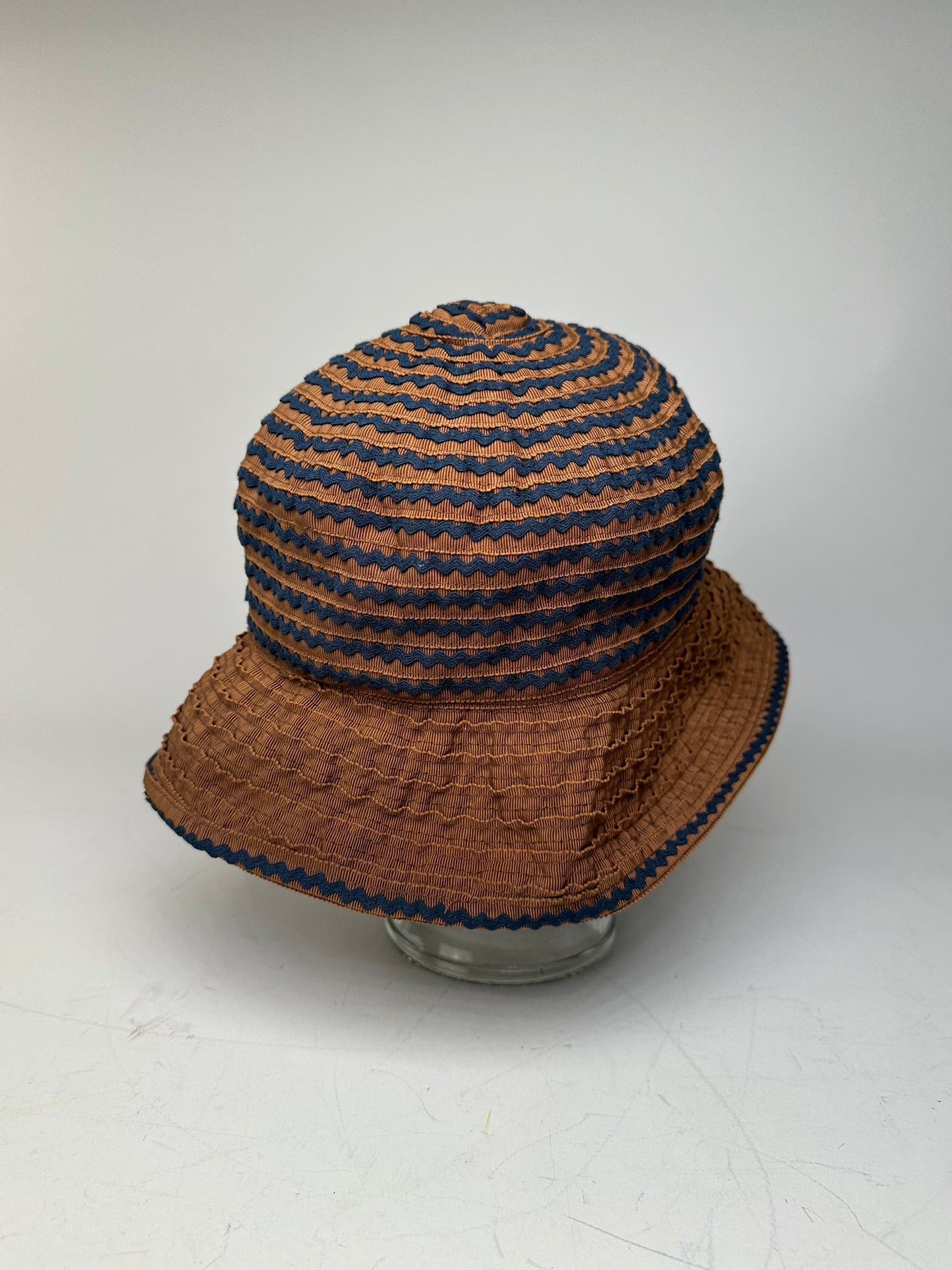 Vintage Givenchy Woven Bucket Hat Rust Navy