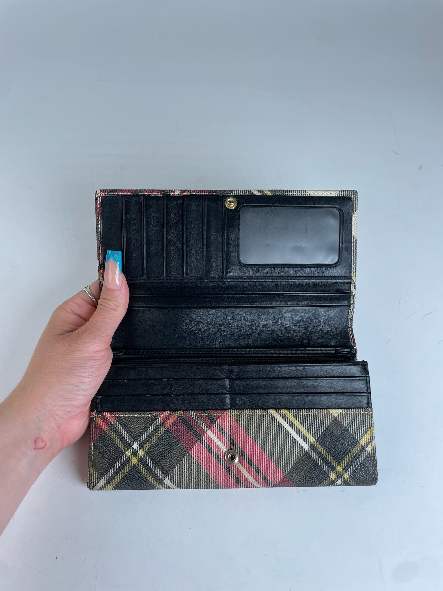 Vivienne Westwood Classic Plaid Fabric Wallet Multi-color Gold