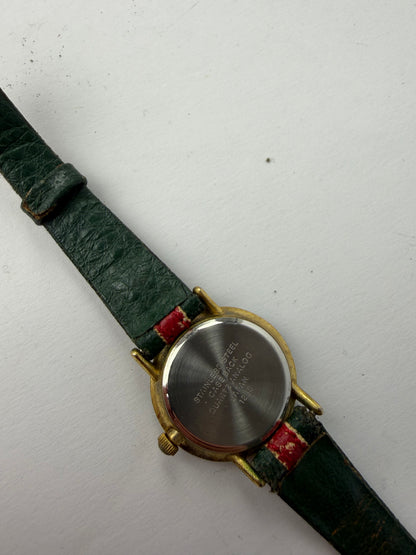 Vintage Gucci Quartz Watch Green-Red Stripe Late 1980s