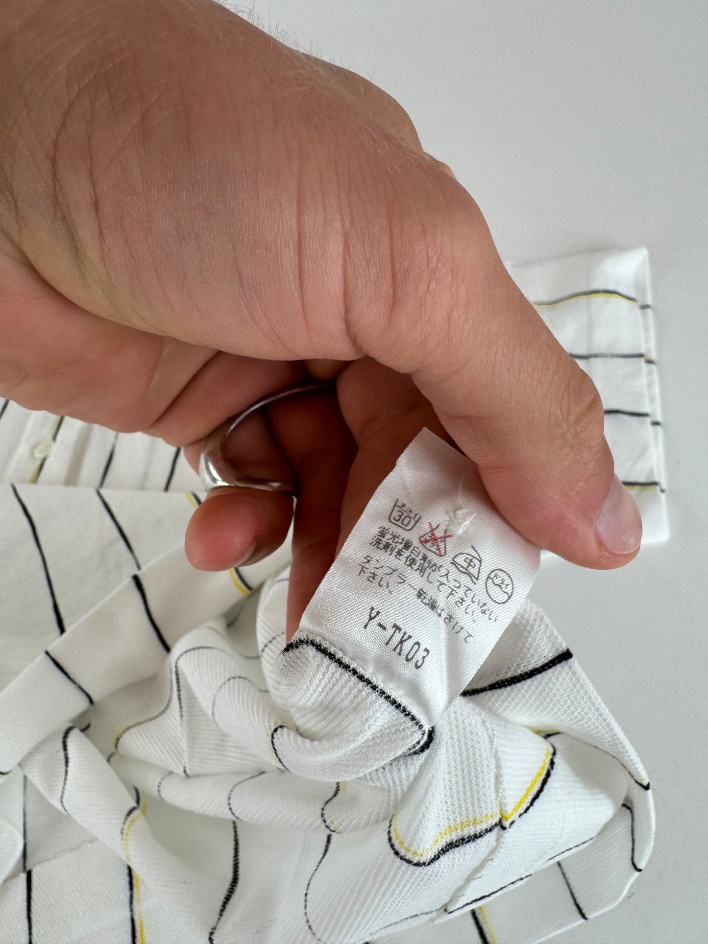 Vintage Dior Striped Polo Shirt Black white Yellow 36/S