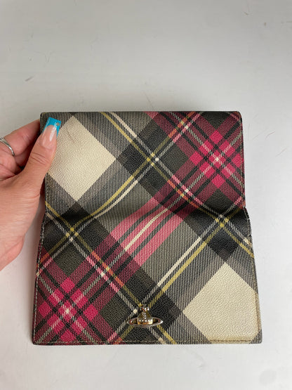 Vivienne Westwood Classic Plaid Fabric Wallet Multi-color Gold