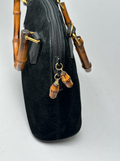 Vintage Gucci Suede Leather bag black