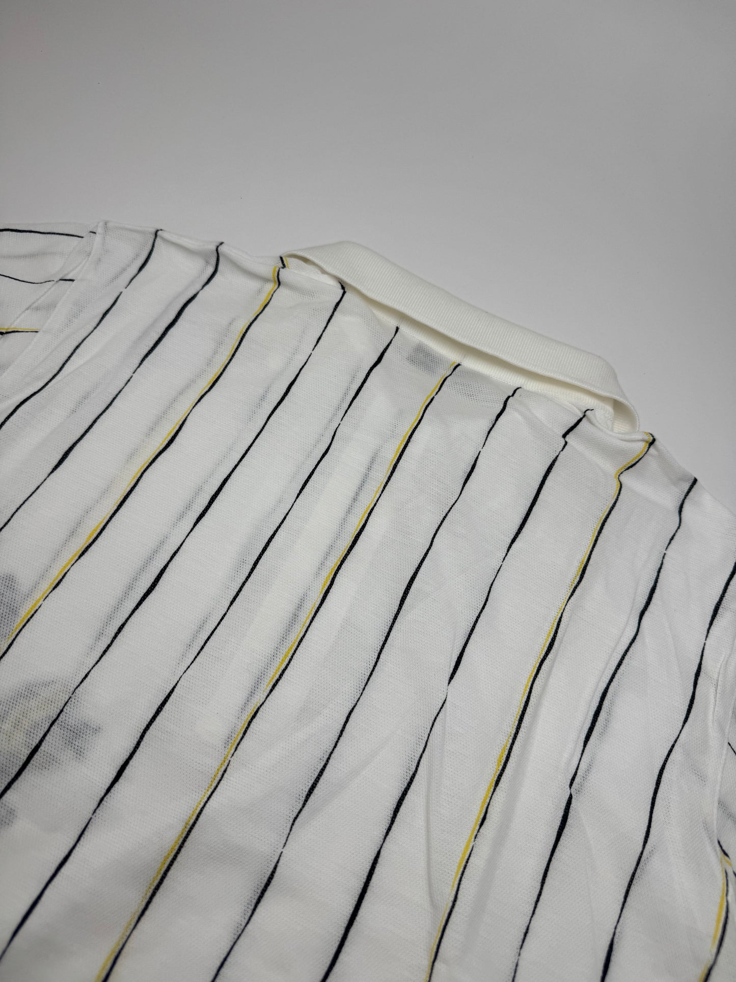 Vintage Dior Striped Polo Shirt Black white Yellow 36/S