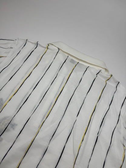 Vintage Dior Striped Polo Shirt Black white Yellow 36/S