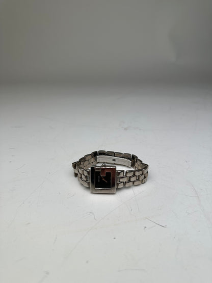 Vintage Gucci Stainless Steel Bracelet Watch Black Silver