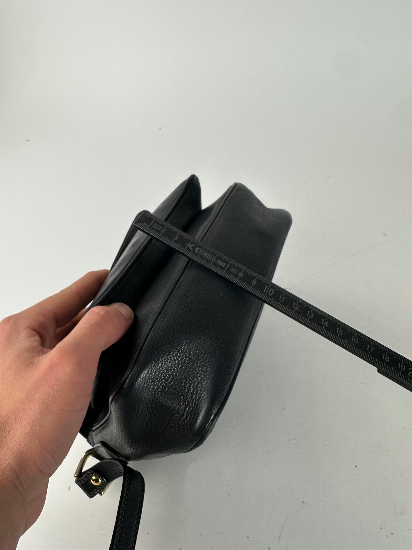 Vintage Courreges Leather Shoulder Bag Black