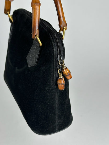 Vintage Gucci Suede Leather bag black
